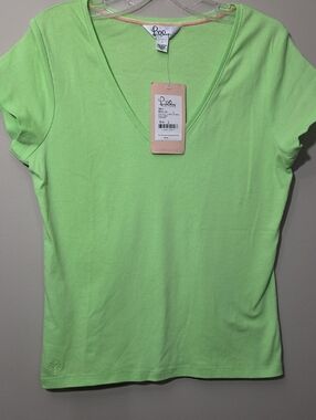 Lilly Pulitzer Neon Lime V-Neck Short Sleeve Tee
